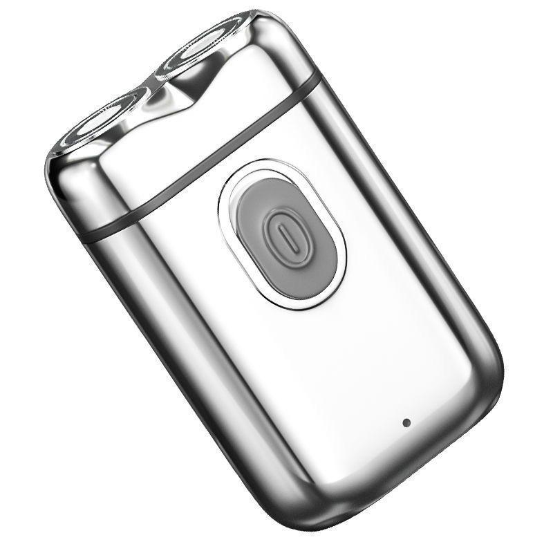 Portable Dual-Head Silent Electric Shaver with Floating Blade, USB Rechargeable, Water Washable & Travel-Friendly