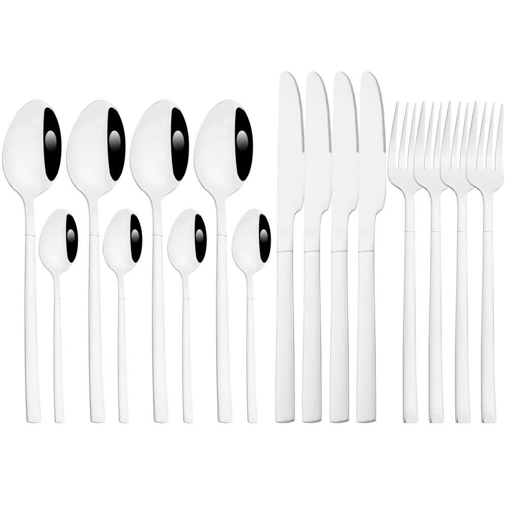 Jankng 16 sztuk czarne sztućce złote szwy zestaw obiadowy ze stali nierdzewnej kuchnia strona główna zachodnie zestaw sztućców nóż widelec łyżki zestaw zastawy stołowej