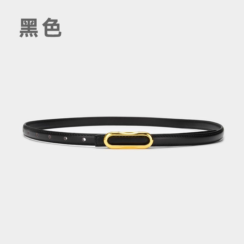 Four Seasons Available New Women'S Small Belt Multi Color Versatile Thin Belt Paired With Jeans Belt, Leather Second Layer Cowhide Belt