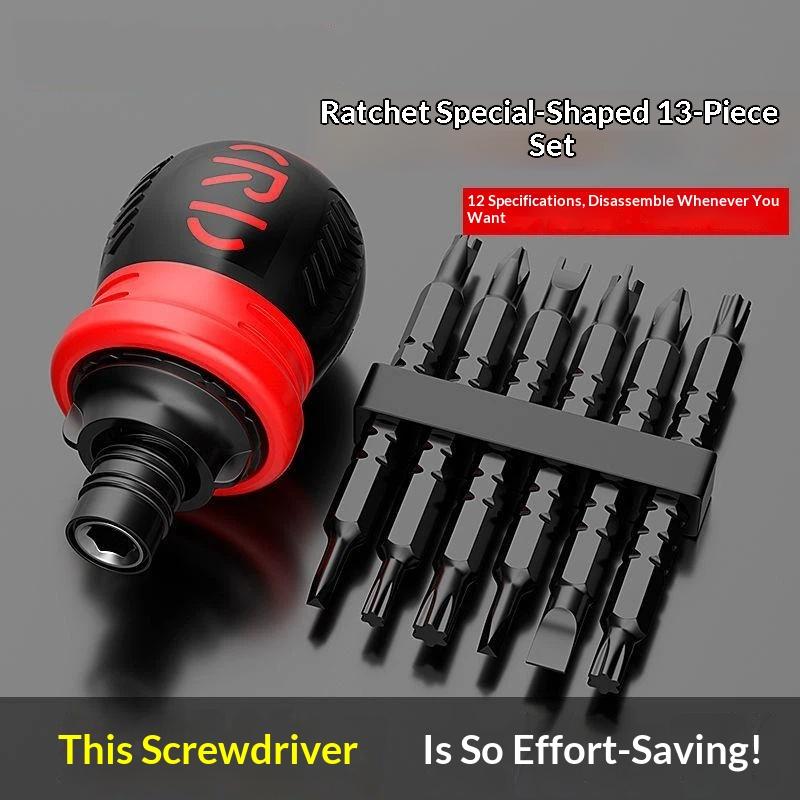 1 Set Screwdriver Ratchet Set, Multi-Functional Cross And Diagonal Use, Extendable, Mini , Household Manual Tool