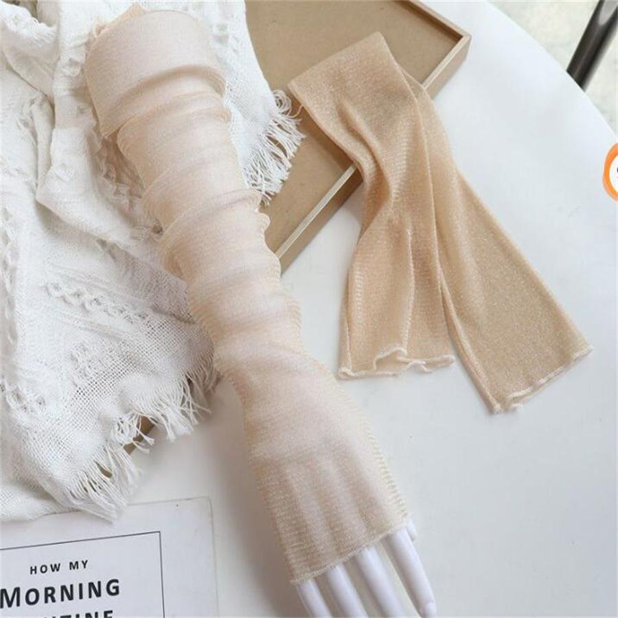 Sheer Mesh Arm Sleeves Sun Protection Gloves for Women