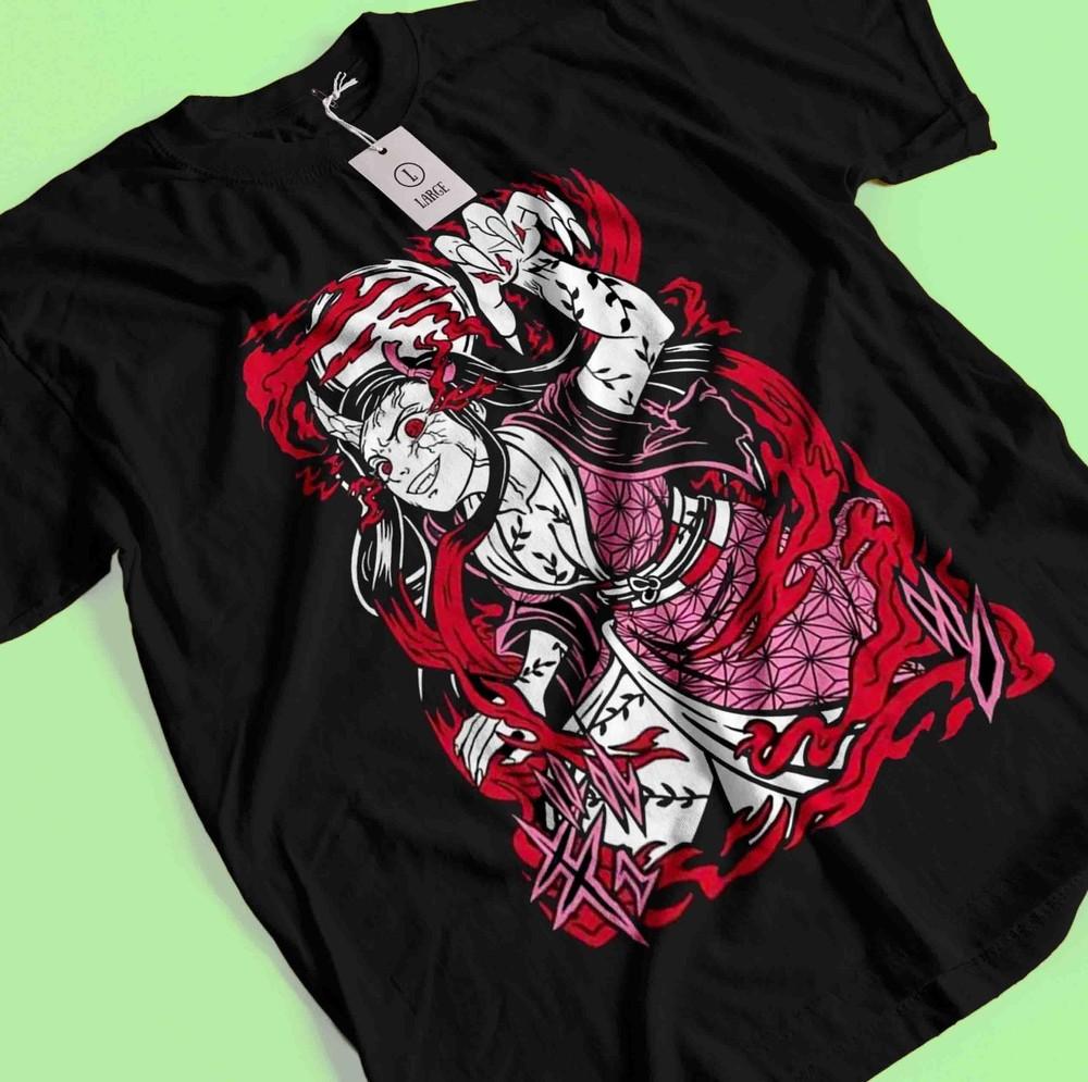 

Demon Slayer Shirt Nezuko Tshirt Tanjiro T-Shirt Muzan Doma Tee Inosuke Zenitsu 2XL