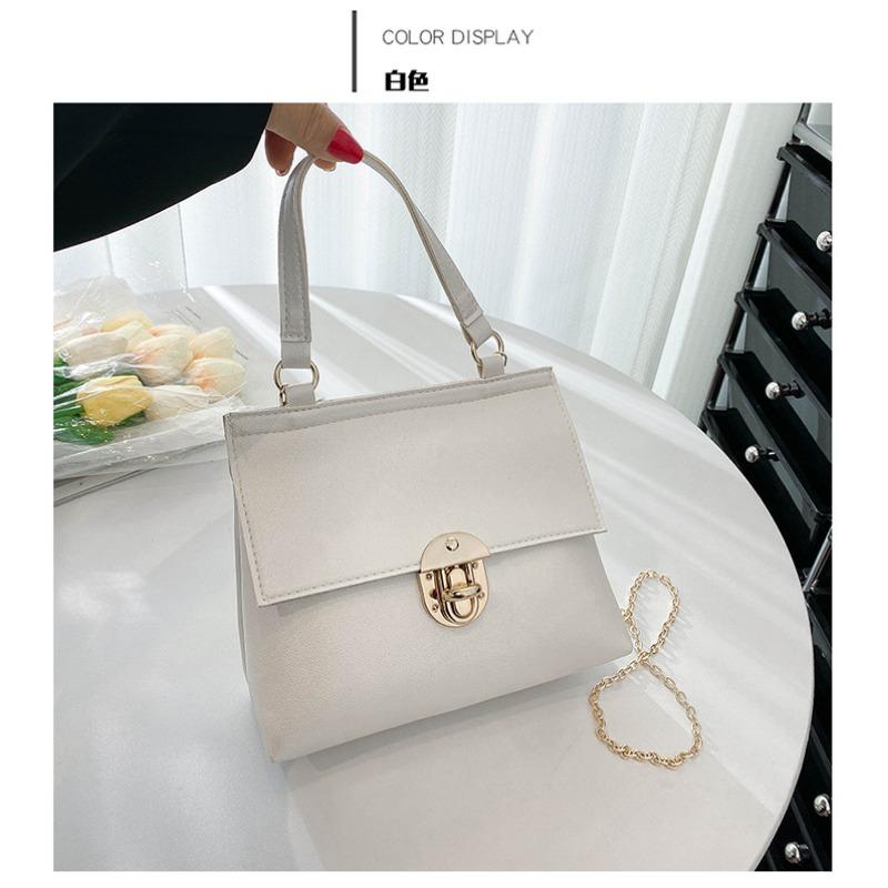 

Women s bag autumn new plain weave flat cover portable lock chain small square bag casual small bag белый