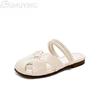 Pearl Women Flats Slippers New Mules Shoes 2025 Casual Summer Sandals Luxury Slingback Woman Shoes Walking Sandalias