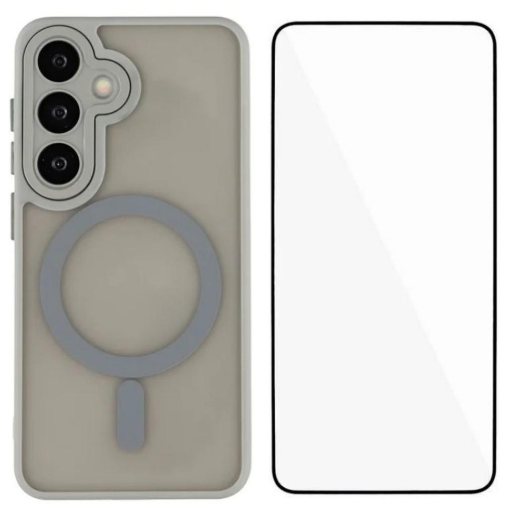 For Samsung Galaxy S23 FE Case Compatible with MagSafe WANLONFENG QB Series PC TPU Phone Cover with Screen Film