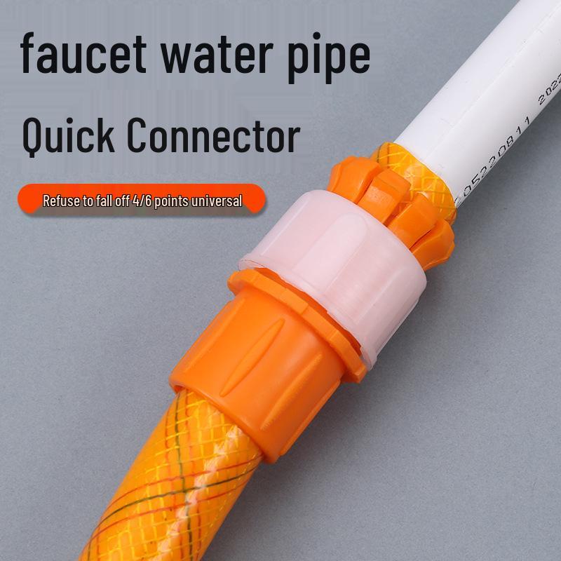 Универсальный Быстроразъемный Соединитель для Садового Водяного Пистолета: 4-точечный и 6-точечный соединитель труб для полива цветов и овощей Universal Quick Connector [1 piece]
