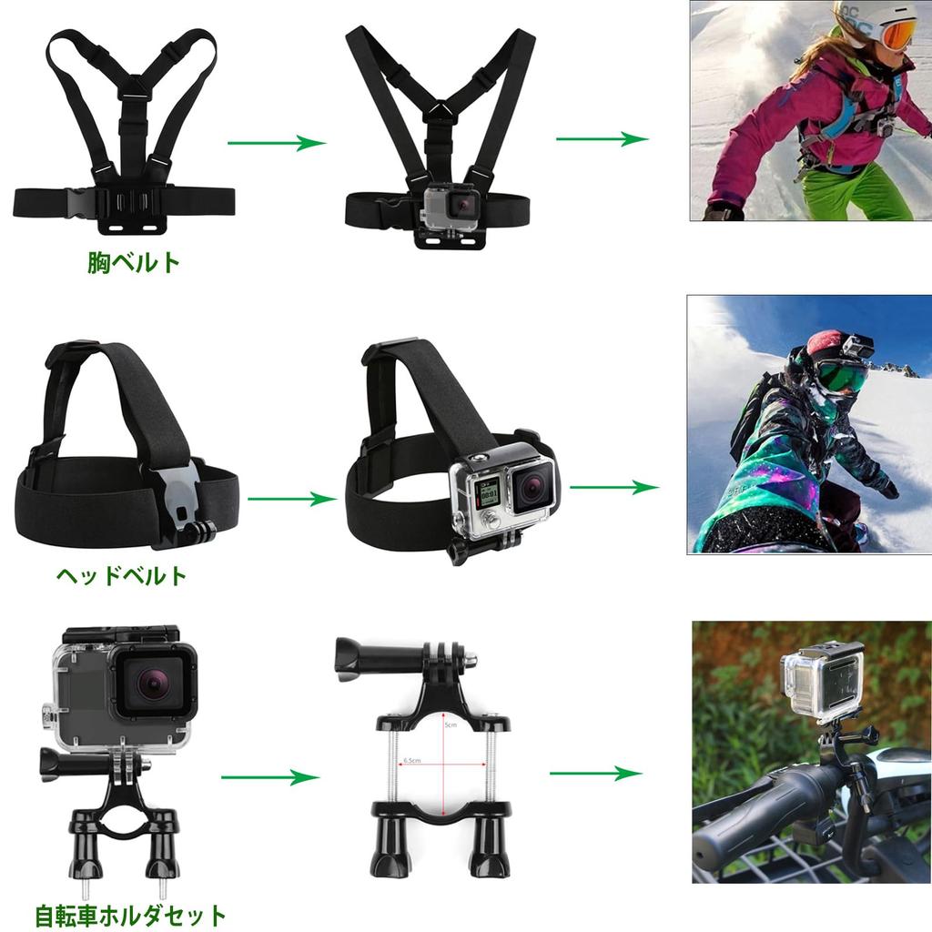 Gurmoir Sportkamera Outdoor Zubehörset Kompatibel mit Gopro Hero Hero Hero 9 Sportkamera 13/Hero 12/Hero 11/ 10/ (DT13)