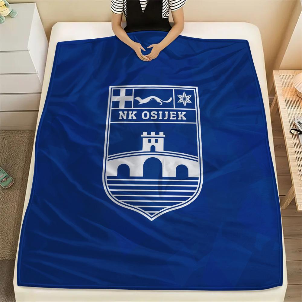 NK Osijek  Print Flannel Blanket, High quality Comfortable for All Seasons, Home Decor, Warmth and Comfort