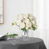 Konstgjorda Blommor Falska Silkesvita Pioner Använda för Hem Rum Vas Dekoration Julkrans Bröllopsbukett Festtillbehör