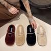 Simple and Beautiful Fluffy Slippers Women's New Autumn and Winter Outer Wear Velvet Flat Bottom with Skirt Bag Head Slippers