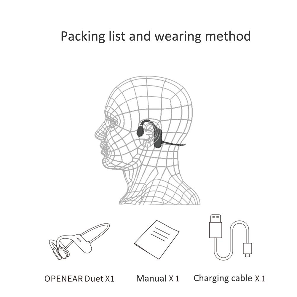 DYY 1 Wireless Bluetooth Earphones Bone Conduction Headset IPX5 Waterproof Sports Ear Hook