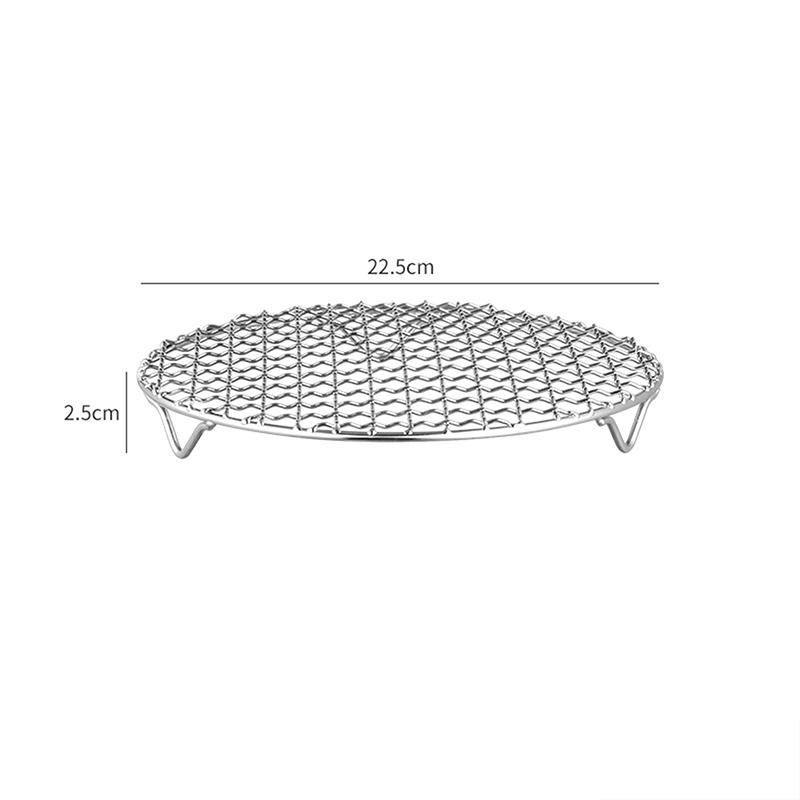 

Круглая стойка для фритюрницы с ножками, штабелируемая решетка для гриля, нержавеющая сталь, антикоррозионная для домашней кухни, духовки, пароварки 22.5cm