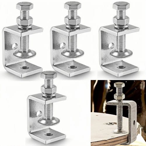 

Jindizi Stainless Steel C-Clamp Set, for Carpentry, Fixing, Welding, Gluing, and Fastening, Adjustable, Durable, and Home Use (Set of 4, 45mm Opening)