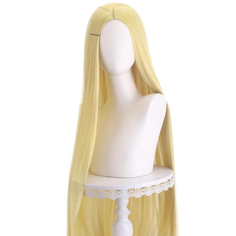 Lange Steile Cosplay Pruik 100cm Midden Scheiding Centraal Gespleten Blond Roze Rood Paars Hittebestendig Synthetisch Haar Pruiken beige