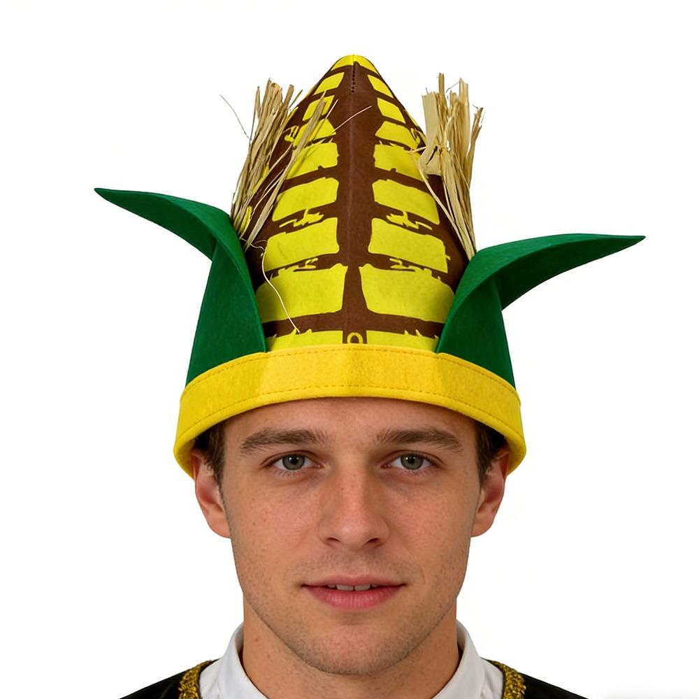 Comfortable Elastic Fit Corn Shaped Funny Party Hat Soft Felt Quirky Cosplay Cap  Halloween