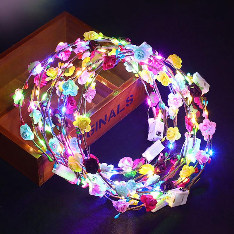 Led Light Flower Hair Accessory For Brides And Party Decorations Suitable For All Ages