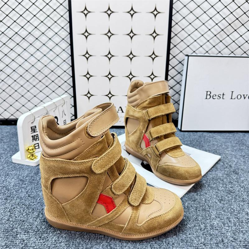 Men Women Casual Sports Sneakers ThickSole Fashion New Style Velcro Leather High top Shoes Women Thick soled Inner Heightening Sneakers Fashionable 40 11800₽