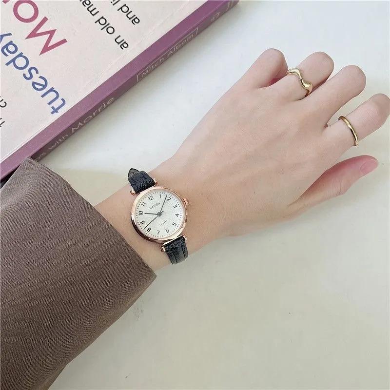 1 Piece/set of Fashionable Student Women's Watch, Women's Style, Simple Temperament, Retro Belt, Ins Style, Niche Quartz Watch