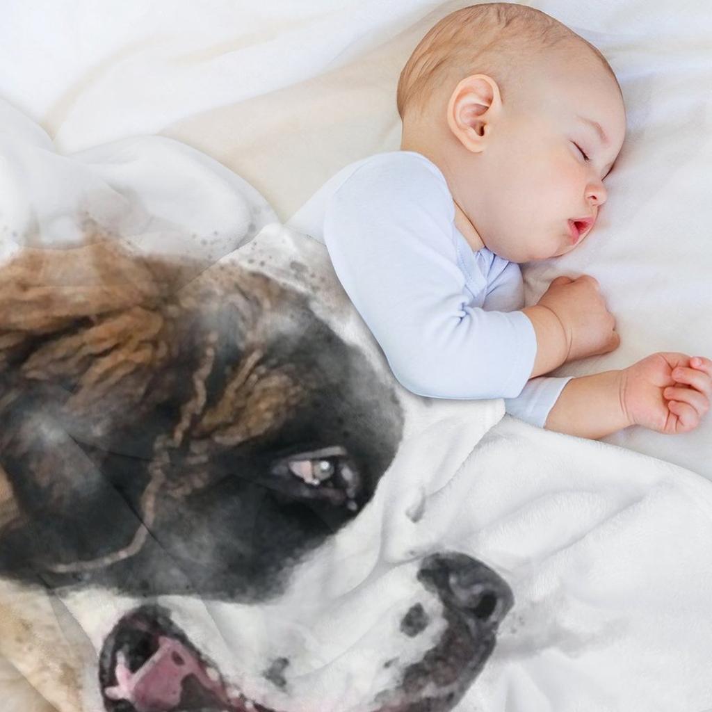 Saint Bernard Watercolour Artwork Throw Blanket Hair Comforter Soft Beds Blankets Sofas Of Decoration Blankets