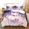 3D Print Anime Nekomata Okayu Bedding Set Boys Girls Twin Queen Size Duvet Cover Pillowcase Bed Kids Adult Fashion Home Textiles