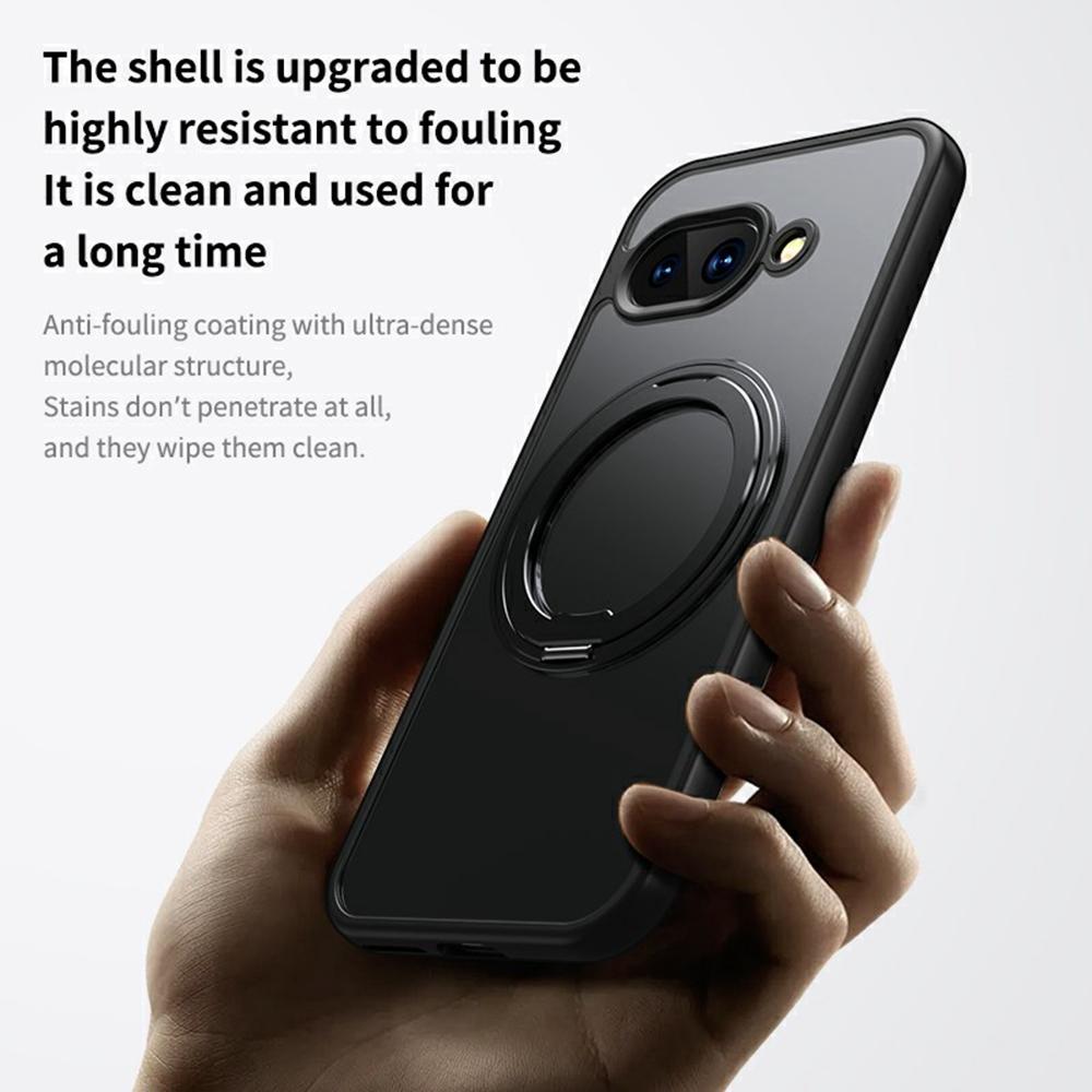 For Google Pixel 9a Case Compatible with MagSafe TPU+Acrylic+Metal Kickstand Matte Phone Cover