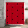 Bright Red Bathroom Shower Curtain with Black Dot Pattern for Home Decor Modern Simple Design (180x240cm)