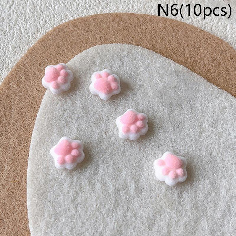 

10 шт. 3D Плюшевые Мини Кошачьи Лапки Шармы для Нейл-арта Бархатная Смола Украшение для Нейл-арта Мультяшный DIY Маникюр Салон Вечеринка Зима Подарок для Девочек N6