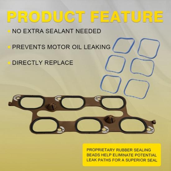 Cylinder Intake Manifold Upper Lower Gasket Set For Buick Chevy 12673301 EOOK
