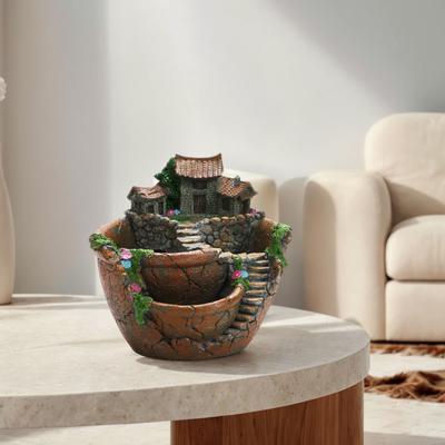 Sukkulententopf Vintage Mehrfach-Topf Pflanzgefäß Dekorative Kleine Pflanzenhalter Multifunktionale Sukkulenten-Pflanzgefäß Tonnenform für Zuhause Büro