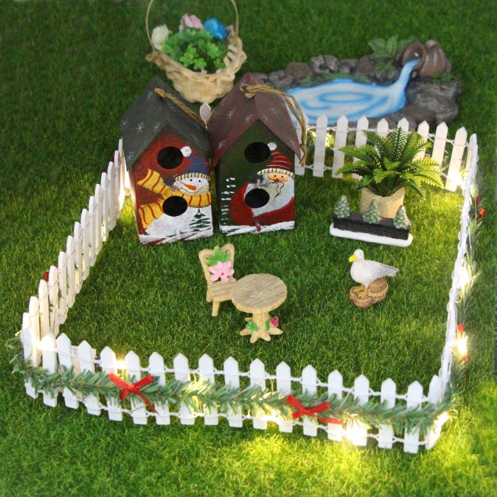 LED Light Garden Fence Micro Landscape Small Fence Fashion Christmas Elf Fence  Garden