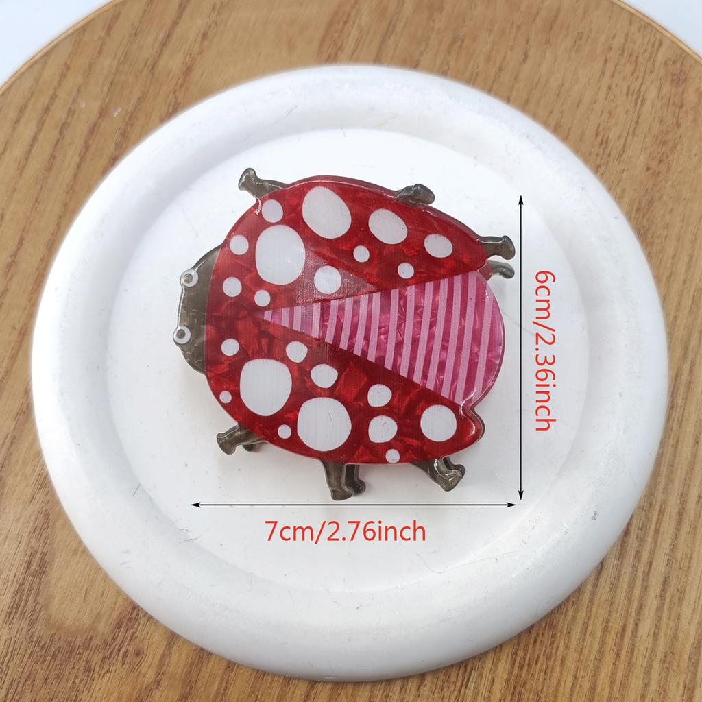 Kolorowe Akrylowe Spinki do Włosów w Kształcie Biedronki, Pszczoły, Klips Chwytający, Urocze Kreatywne Spinki Rekinowe, Zabawne Unikalne Akcesoria do Włosów dla Kobiet