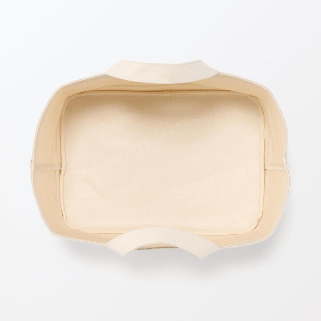 MUJI Cotton Canvas Soft Box with 37cm W x 26cm D x 26cm Product Suitable for Clothing Storage Handles, Large, Approx. H, Number 23090018,