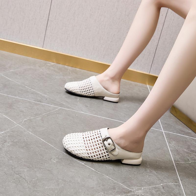 Hollow bag head sandals women's woven new slippers women's Korean version buckle outer wear Boken shoes women's casual shoes