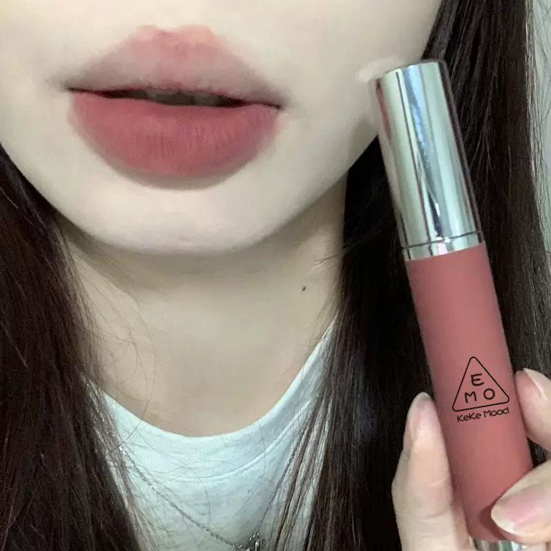 Retro Red Lips~Lip Glaze, Rust Brown Lip Mud, Matte Finish, Long-Lasting, Non-Fading Nude Lipstick for Students Without Makeup