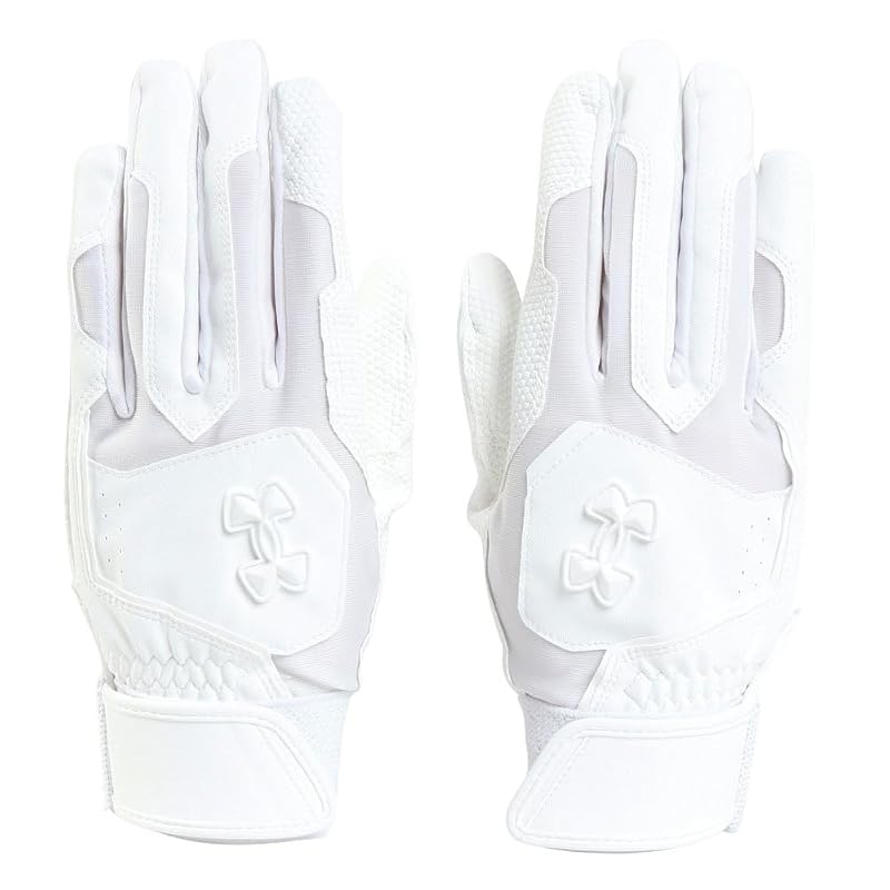 UA Cleanup Batting Gloves, Non-Colored, 6001311 (100), White, White, White, Size M