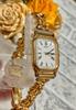 Working SEIKO Tank Dress Roman Women's Watch, Square, Gold, Watch, Numerals, Vintage.