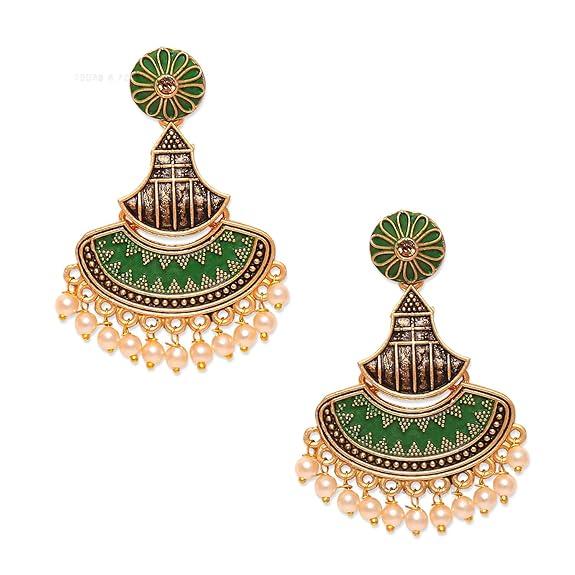 

Подарок ракхи подарок для брата подарок на день дружбы для лучшего друга Этническая дива Традиционные синие серьги-подвески с полки и жемчугом для женщин/девочек