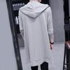 Men Trench Windbreaker Large Neckline Solid Color Slim Mid-length Draping Overcoat Outwear Cloak Streetwear