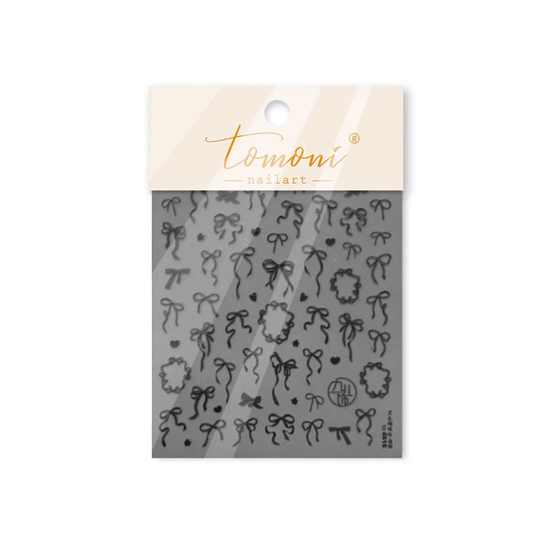 Tomoni Thin & Tough Japanese Children s Nail Stickers - Bow Nail Art Auxiliary Stickers