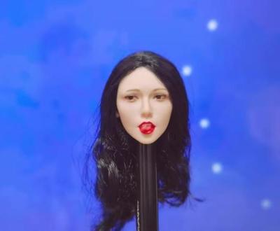 Toys & Hobbies [TOYBARJAPAN] 16 Scale Action Figure Head for TBLeague and Other Bodies. Pearl White Skin, Tongue-out Expression, Long Black Hair,