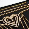 Hot Waist Rhinestone Heart Body Chain Panties for Women