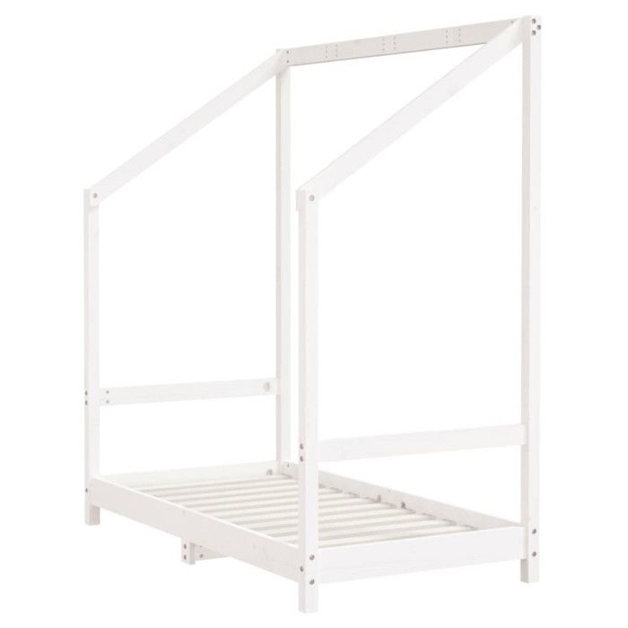 VidaXL Cadre de Lit pour Enfants, Lit Simple avec Sommier à Lattes, Meuble de Chambre à Coucher, Moderne, Blanc 70x140 cm 835707
