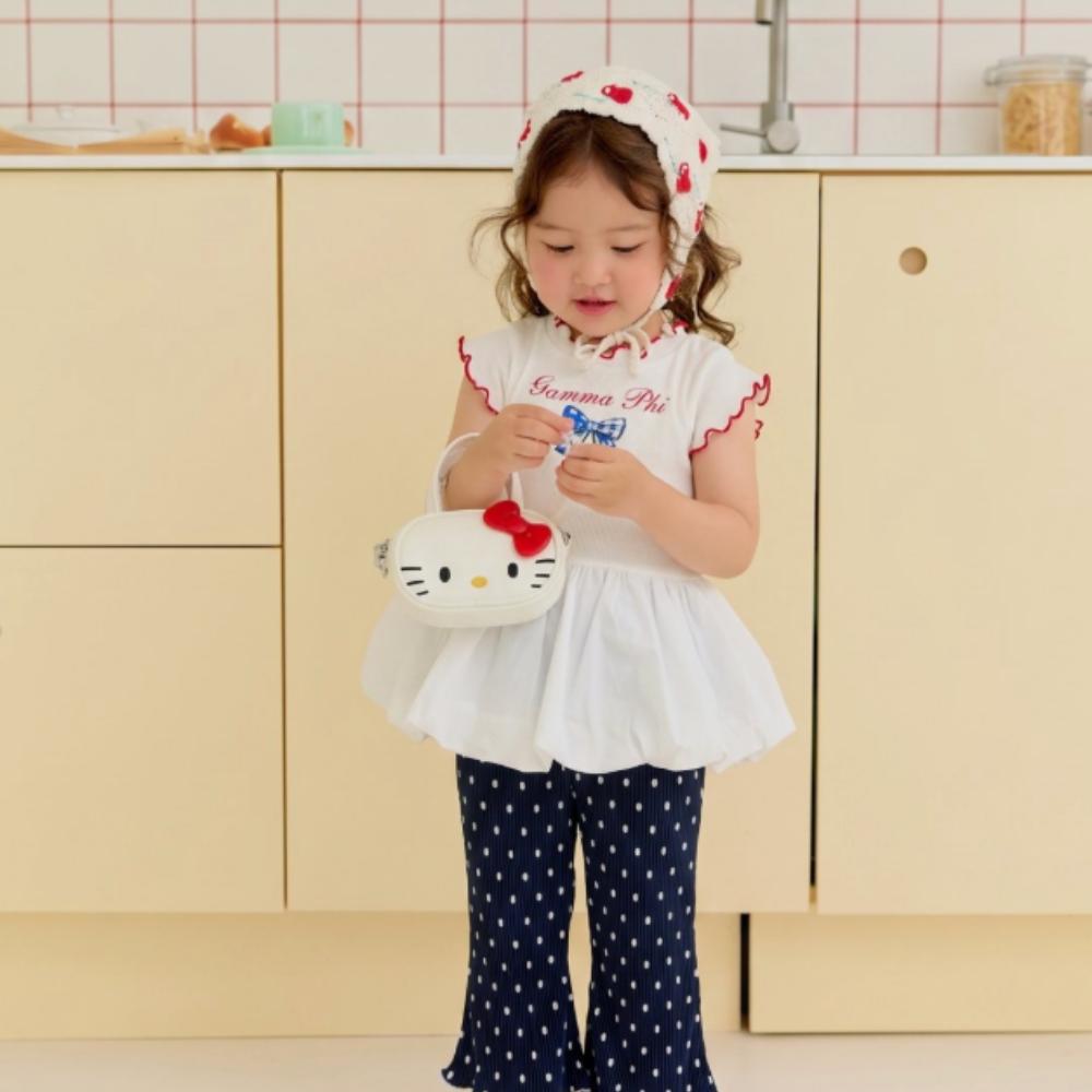 SERA Girls Lily Long Cotton T-Shirt for Kids White S