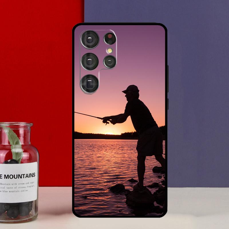 Hunter Man Fishing Dog Funda Case For Samsung Galaxy S25 Ultra S9 S10 S20 S21 S22 Plus S23 Ultra S24 FE Phone Cover