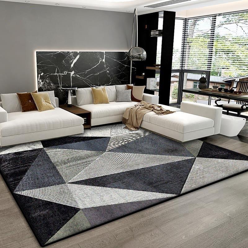 Nordic Geometric Marble Living Room Carpet 140x200cm Large Home Super Absorbent Bedroom Hallway Entrance Floor Mats Non-slip