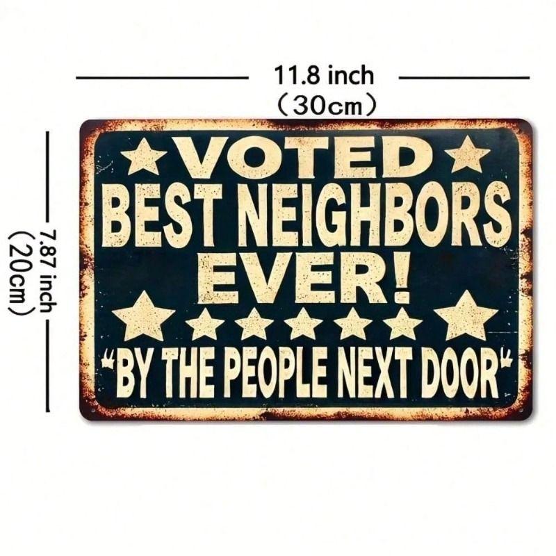 Metall-Wandkunst Vintage Retro Schild Bester Nachbar Überhaupt für Wohnzimmer
