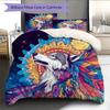 Colorful wolf  Pattern Bedding Quilt Set Quilt Cover Pillowcase Home Decoration  Gift (1 * duvet cover + 2 * pillowcase, without core)
