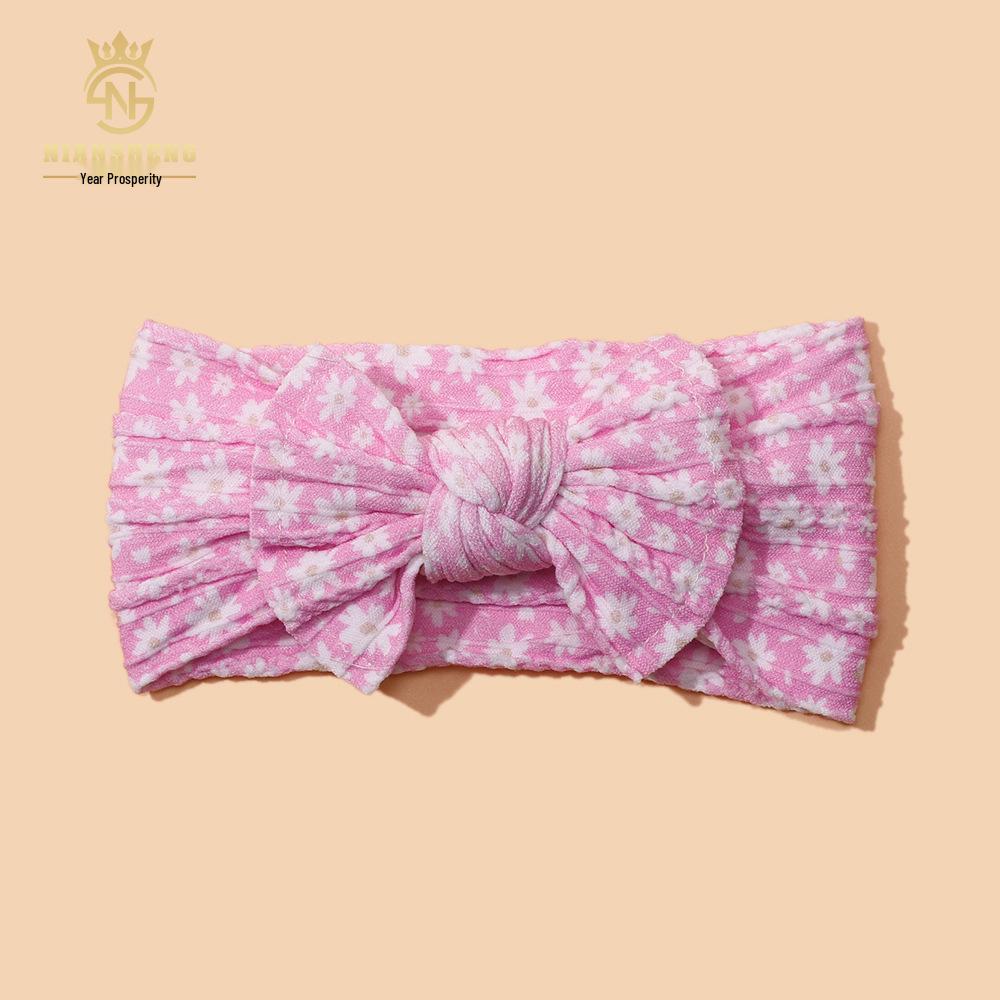 New European & American Baby Headband: Cute 3D Bow, Digital Print & Nylon Jacquard
