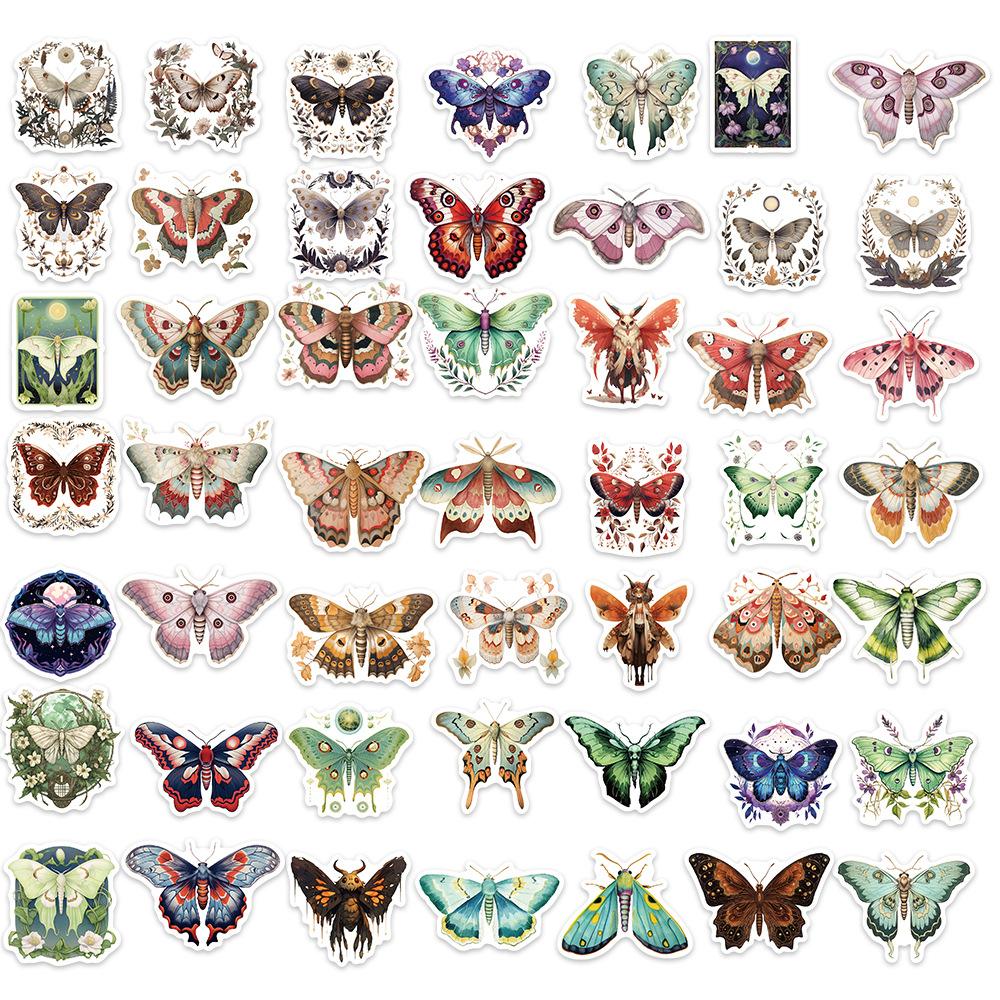50 Colored Blender Moth Stickers Personalized Decorative Guitar Laptop Suitcase DIY Waterproof Stickers
