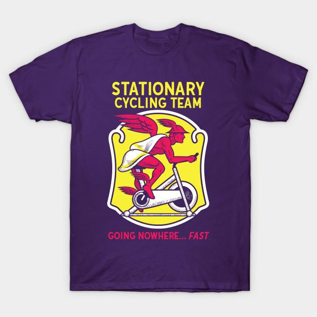 Men Black Print T-shirt Stationary Cycling Team No-Cut Transfer Paper Print Cotton Tshirt M фиолетовый